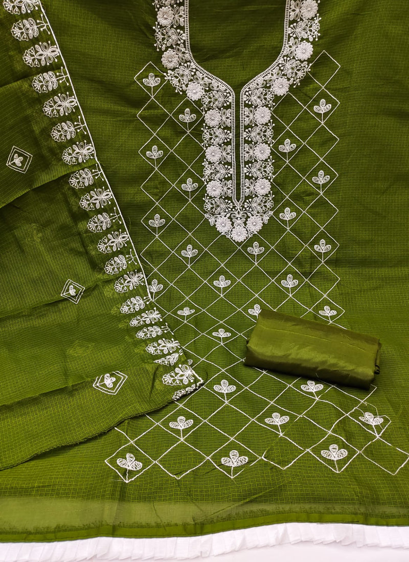 Mf D No 5092 Cotton Kota Checks Embroidery Work Fancy Designer Salwar Kameez