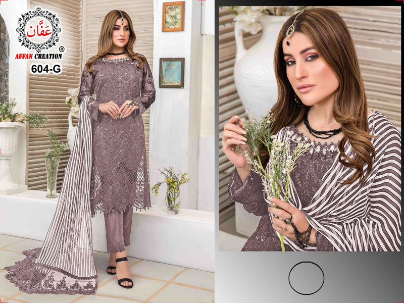 Affan Creation 604 Fox Georgette Embroidered Designer Salwar Suits