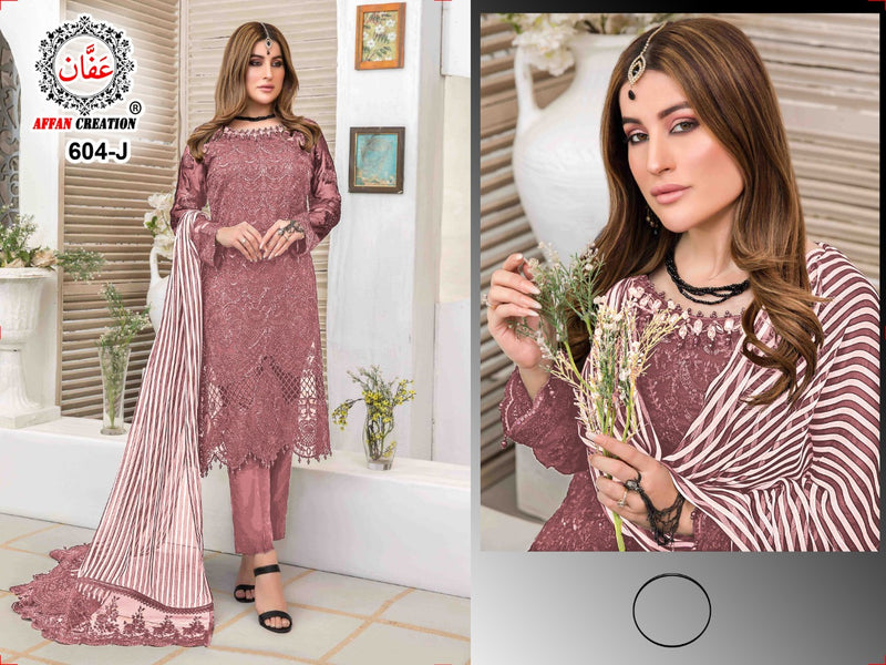 Affan Creation 604 Fox Georgette Embroidered Designer Salwar Suits