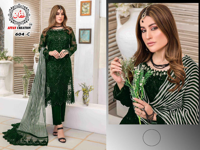 Affan Creation 604 Fox Georgette Embroidered Designer Salwar Suits