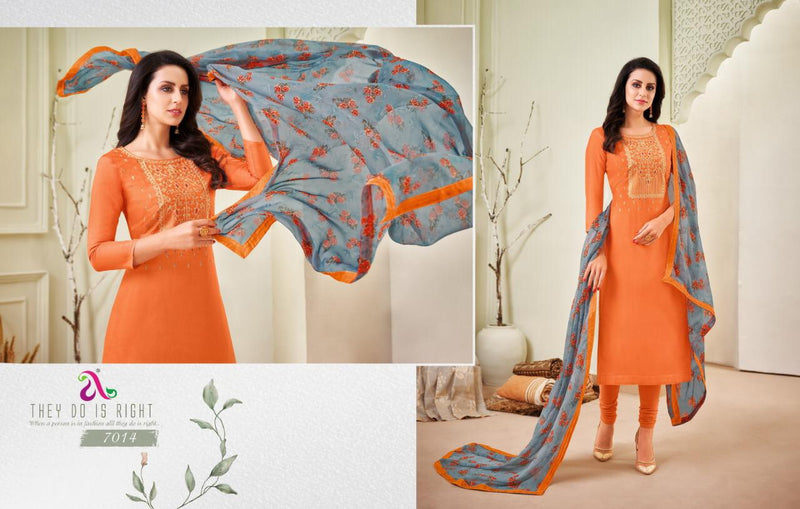 Angroop Plus Dairy Milk Vol 31 Fabric Salwar Suit In Chanderi Cotton