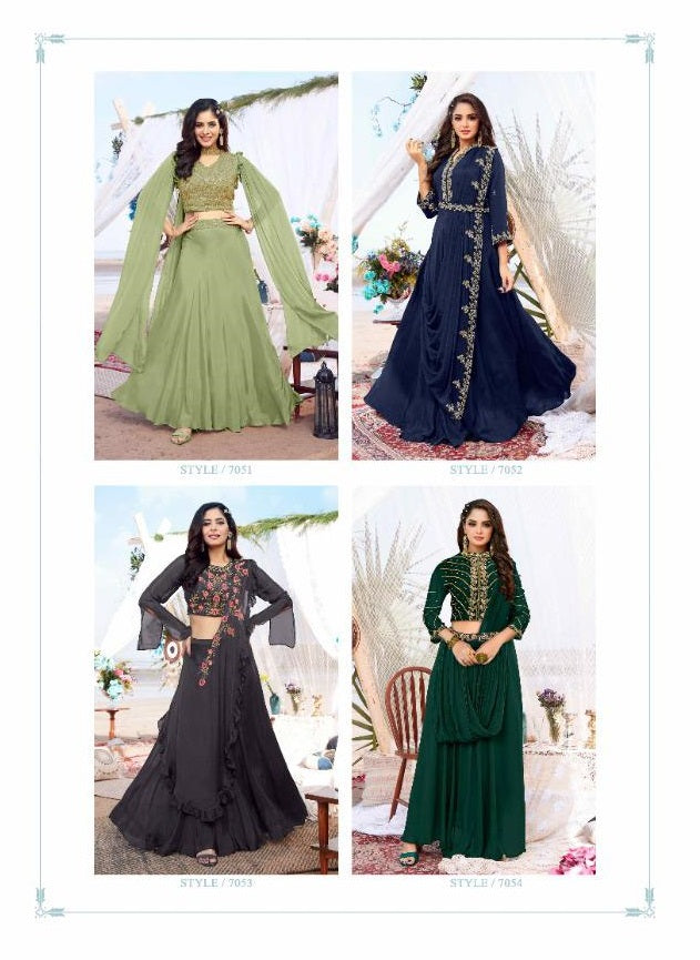 Anju Fabrics Dastoor Vol 3 Georgette Ready Made Party Wear Suits