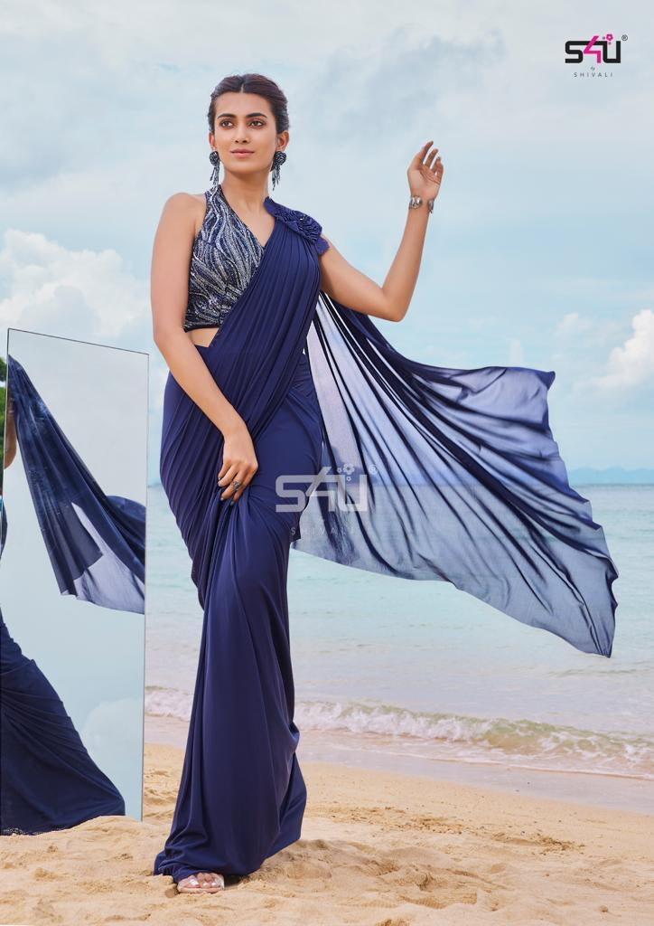 S4u Shivali Dazzling Drapes Georgette With Heavy Beautiful Work Stylish Designer Party Wear Fancy Saree