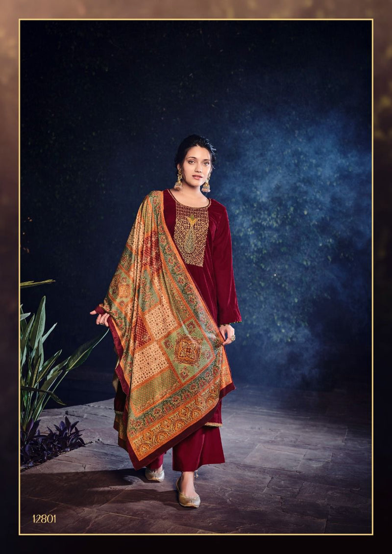 Deepsy Suit Gulnar Pure Velvet With Embroidery Work Winter Wear Suit