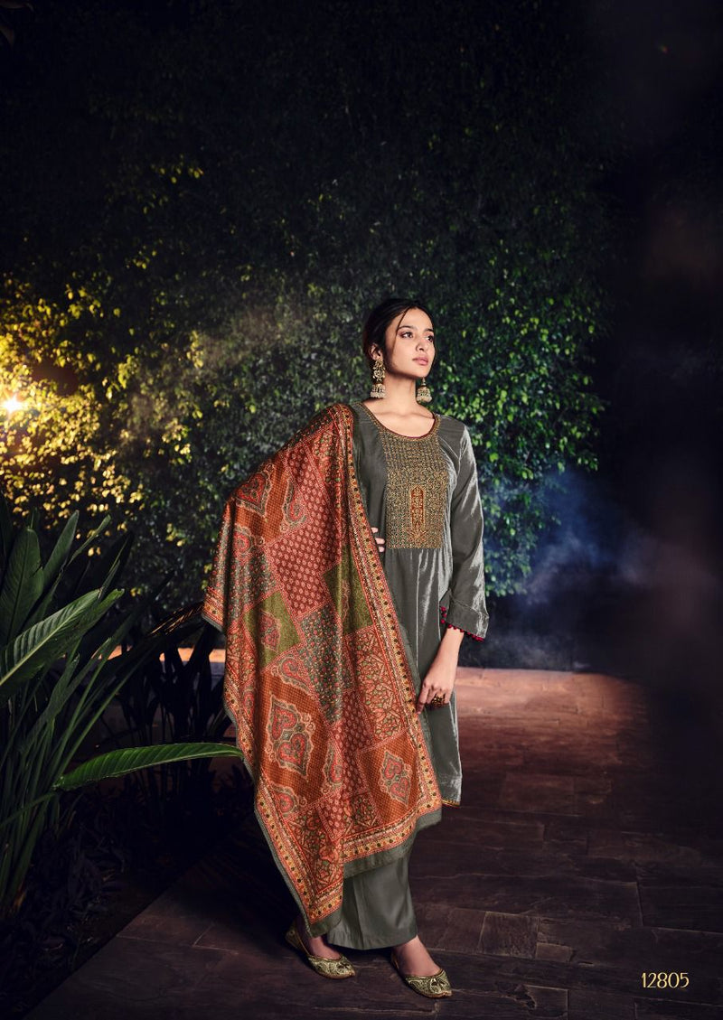 Deepsy Suit Gulnar Pure Velvet With Embroidery Work Winter Wear Suit