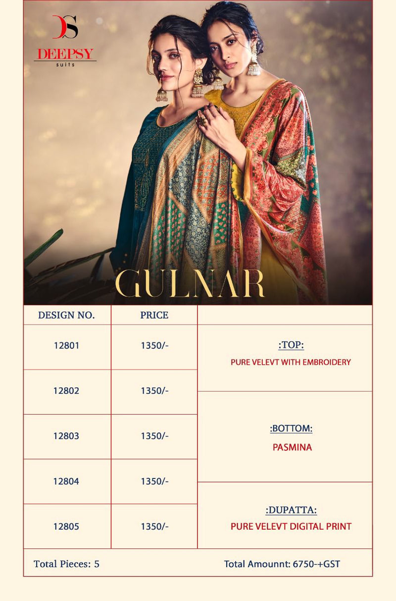Deepsy Suit Gulnar Pure Velvet With Embroidery Work Winter Wear Suit