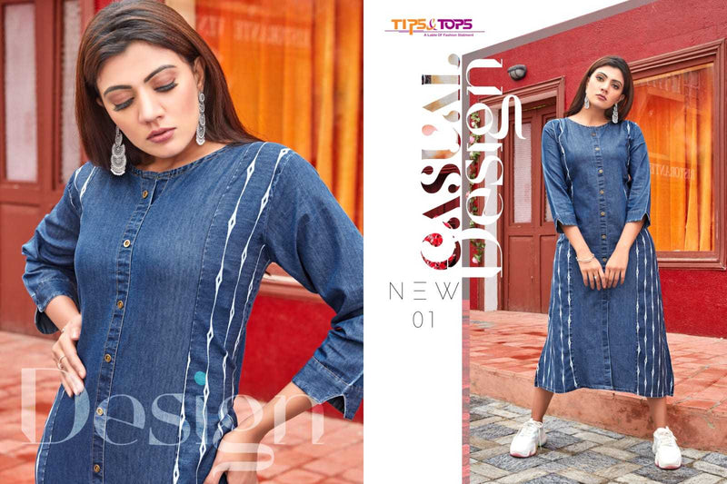 Tips & Tops Denimos Vol 3 Pure Cotton Denim Western Wear  Kurtis