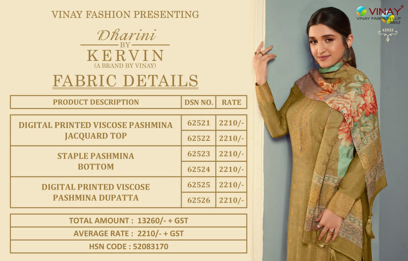 Vinay Fashion Dharini Pashmina With Beautiful Heavy Embroidery Work Stylish Designer  Festive Wear Salwar Kameez