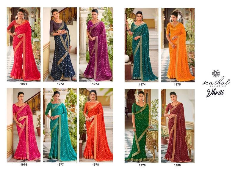 Kashvi Creation Dhriti Georgette With Foil Prints Party Wear Sarees