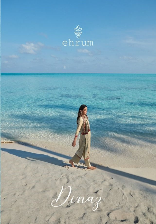 Varsha Ehrum Dinaz Cotton Satin Printed Embroidery Work Fancy Designer Partywear Salwar Kameez