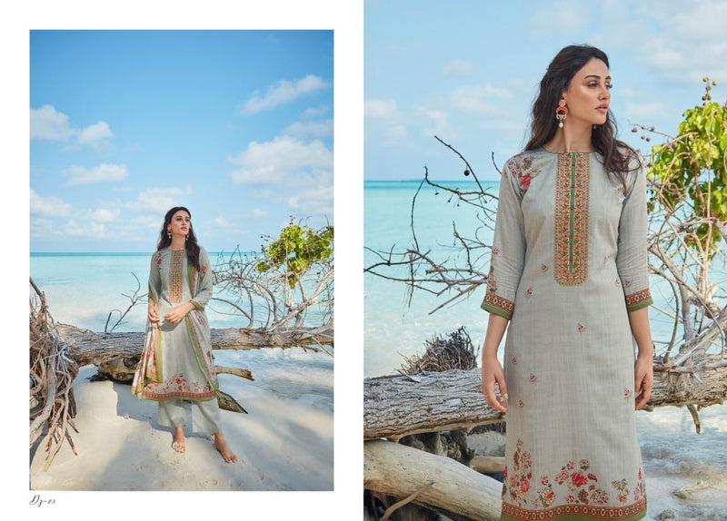 Varsha Ehrum Dinaz Cotton Satin Printed Embroidery Work Fancy Designer Partywear Salwar Kameez