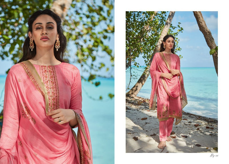 Varsha Ehrum Dinaz Cotton Satin Printed Embroidery Work Fancy Designer Partywear Salwar Kameez