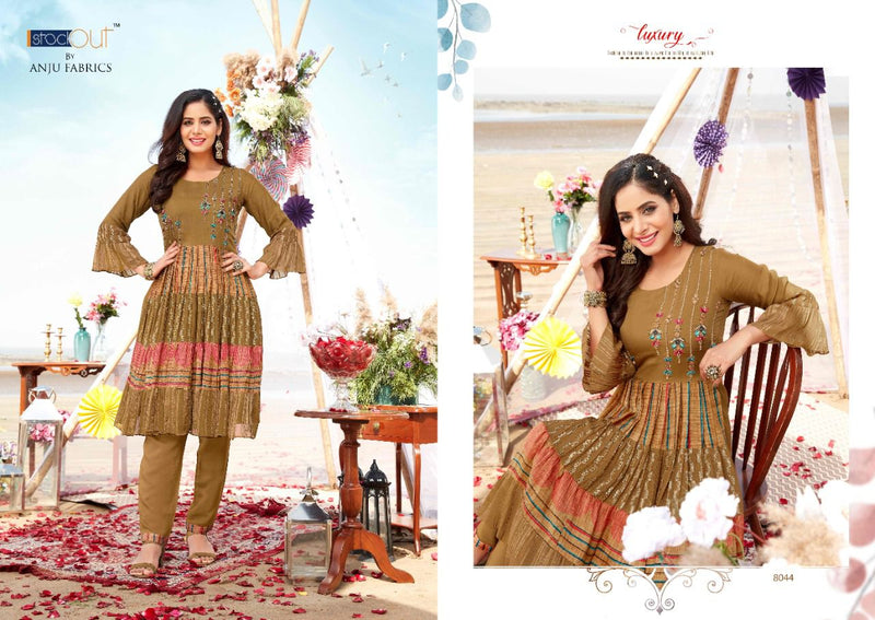 Anju Fabrics Divine Georgette Heavy Designer Fancy Stylish Party Wear Kurtis With Bottom