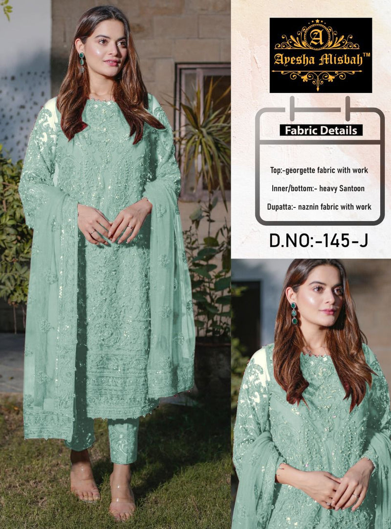Ayesha Misbah D No 145 Georgette Designer Pakistani Style Party Wear Salwar Suits
