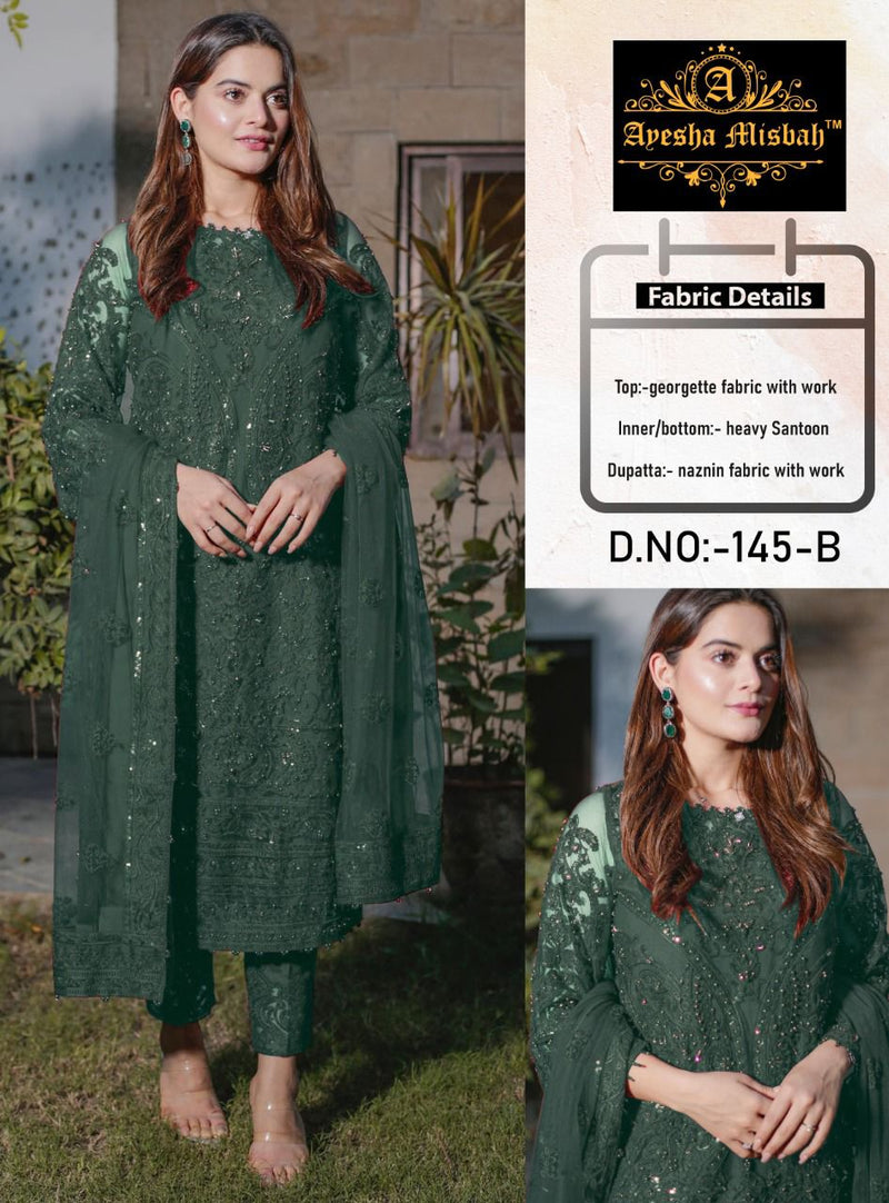 Ayesha Misbah D No 145 Georgette Designer Pakistani Style Party Wear Salwar Suits