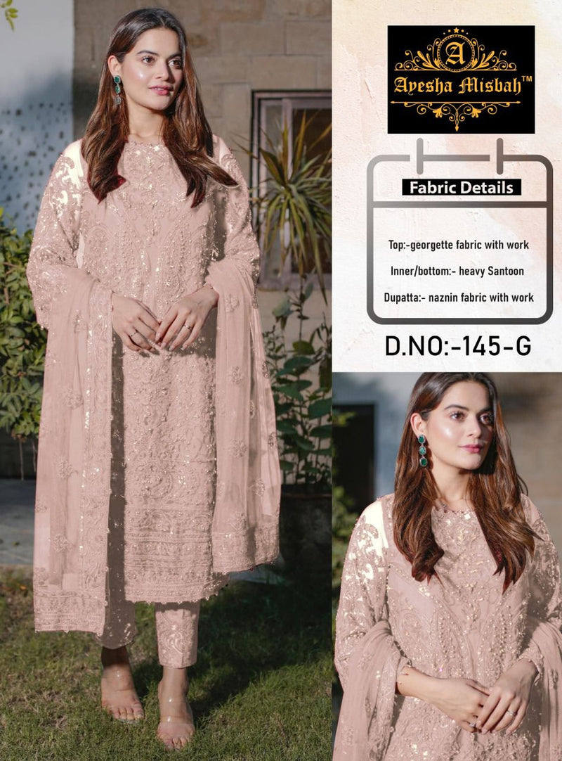Ayesha Misbah D No 145 Georgette Designer Pakistani Style Party Wear Salwar Suits