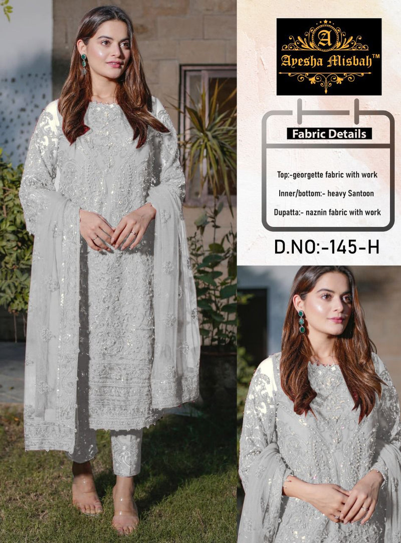 Ayesha Misbah D No 145 Georgette Designer Pakistani Style Party Wear Salwar Suits
