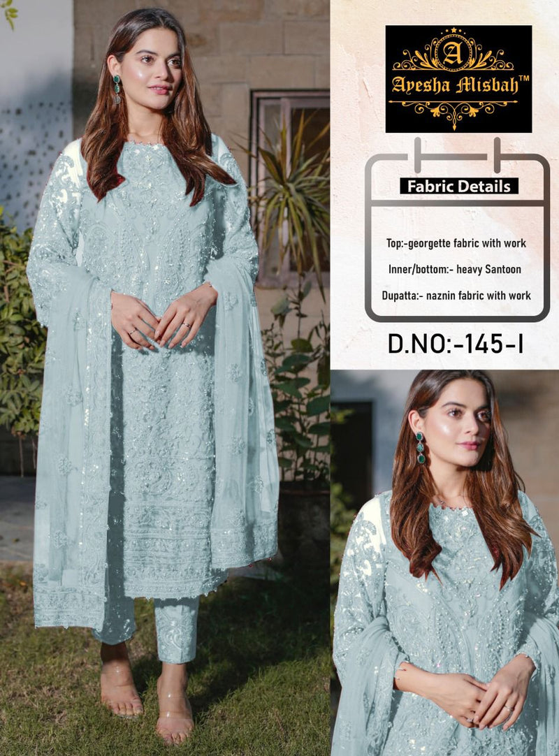 Ayesha Misbah D No 145 Georgette Designer Pakistani Style Party Wear Salwar Suits