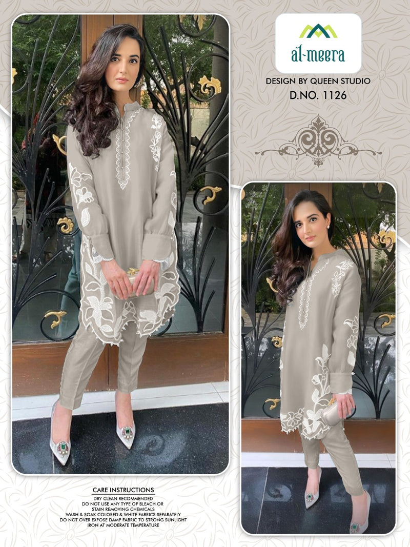 D No 1126 By Al Meera Muslin Luxury Pret Collection Exclusive Zardori And Aari Work Fancy Salwar Suits