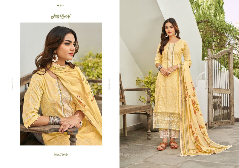 Jay Vijay Dophar Cotton Lining Designer Party Wear Salwar Suits With Fancy Prints & Embroidery Work