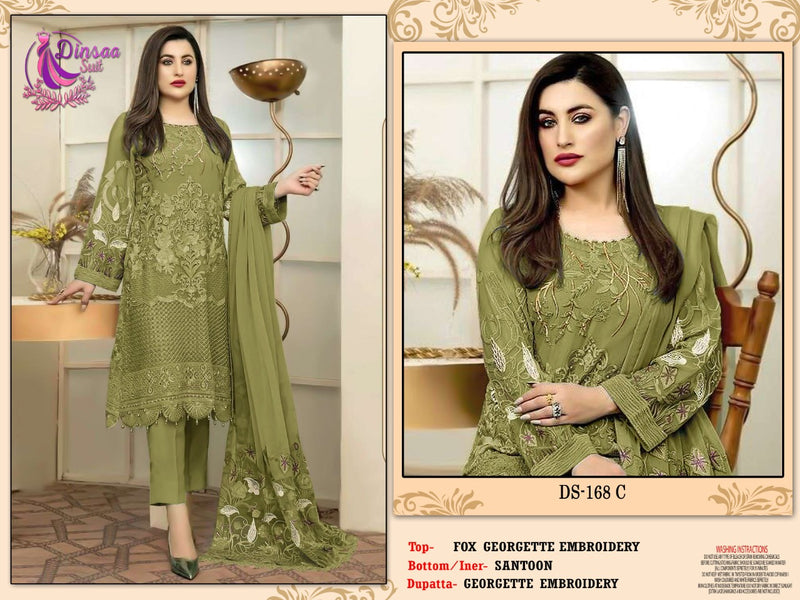 Dinsaa Suit Dno 168 Georgette With Heavy Embroidery Work Stylish Designer Party Wear Salwar Kameez