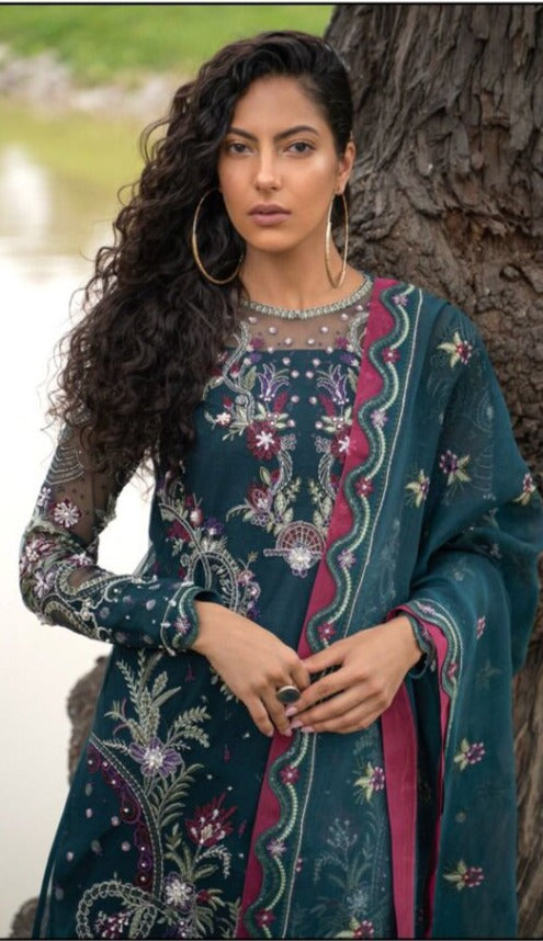 Cross Stitch Dsg No 746 Fox Georgette Designer Pakistani Style Wedding Wear Salwar Suits