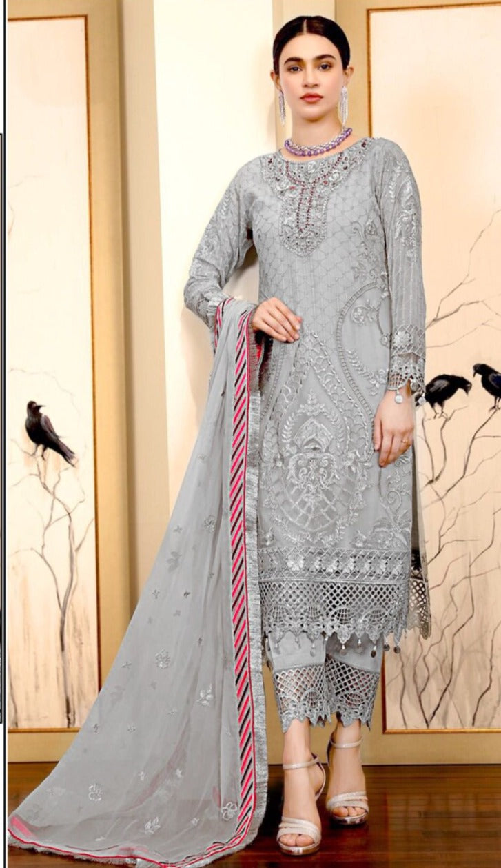 Cross Stitch Dsg No 829 Fox Georgette Pakistani Style Party Wear Salwar Suits