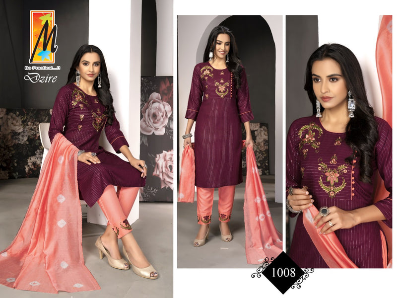 Master Dzire Lurex Party Wear Embroidered Party Wear Kurtis With Set Of Bottom & Dupatta