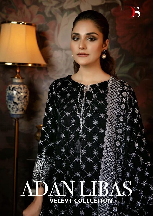 Deepsy Suit Adan Libas Velvet Collection Heavy Embroidery Work Salwar Suit