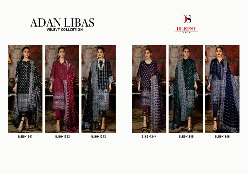 Deepsy Suit Adan Libas Velvet Collection Heavy Embroidery Work Salwar Suit