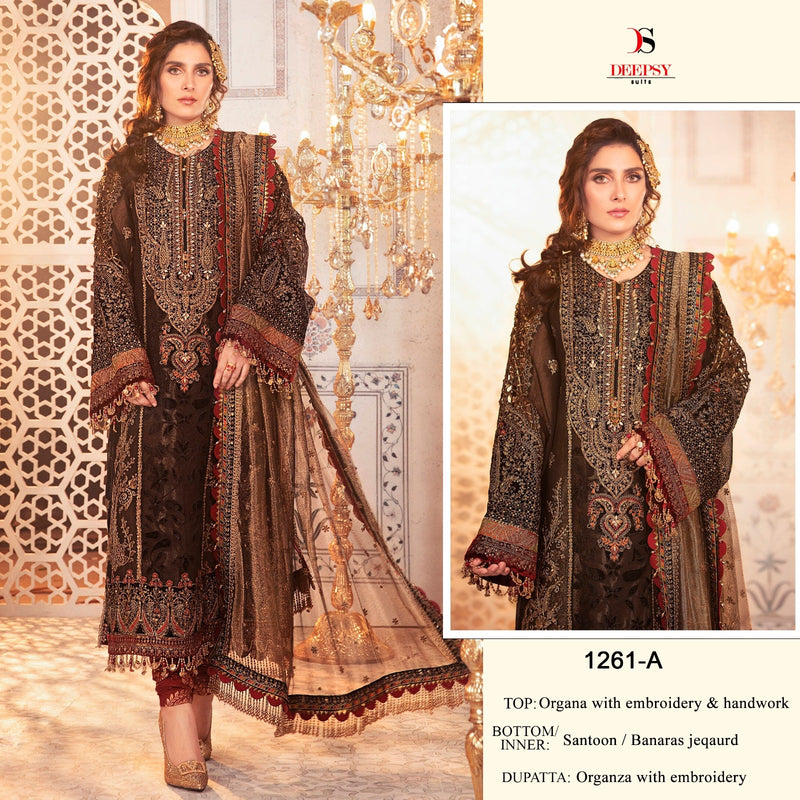 Deepsy Suit Dno 1261 Pure Organza Embroidered Hand Work Salwar Suit