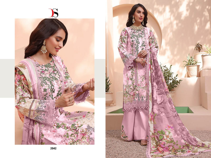 Deepsy Suit Firdous Queens Court Remix Pure Cotton With Embroidery Work Salwar Kameez