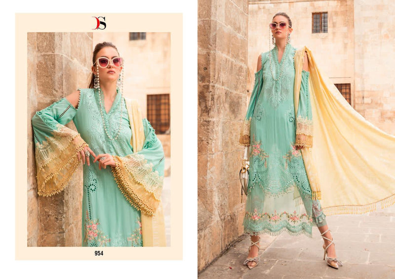 Deepsy Suit Maria B Lawn 2021 02 Pure Cotton Print With Embroidery Work Pakistani Salwar Kameez