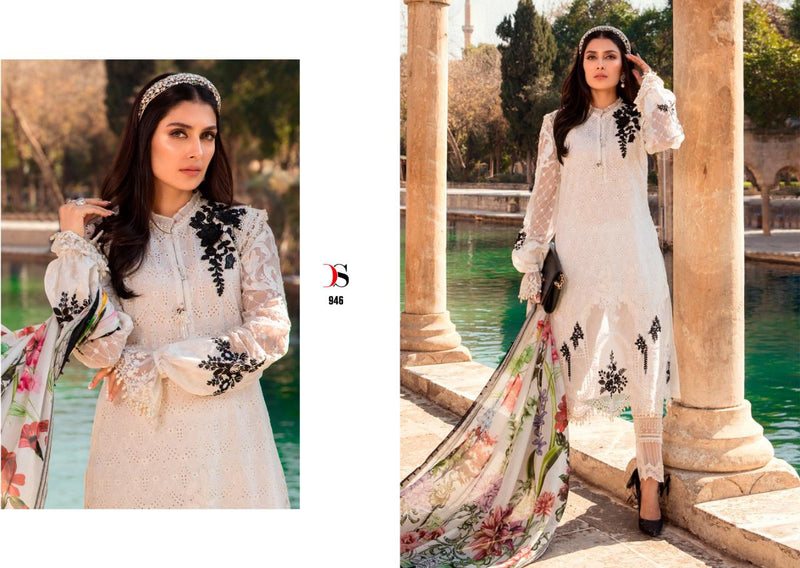 Deepsy Suit Maria B Lawn 21 Pure Cotton Print Embroidered Pakistani Salwar Suits