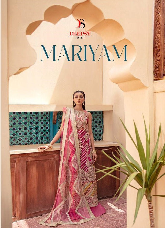 Deepsy Suit Mariyam Net With Heavy Embroidery Work Pakistani Salwar Kameez