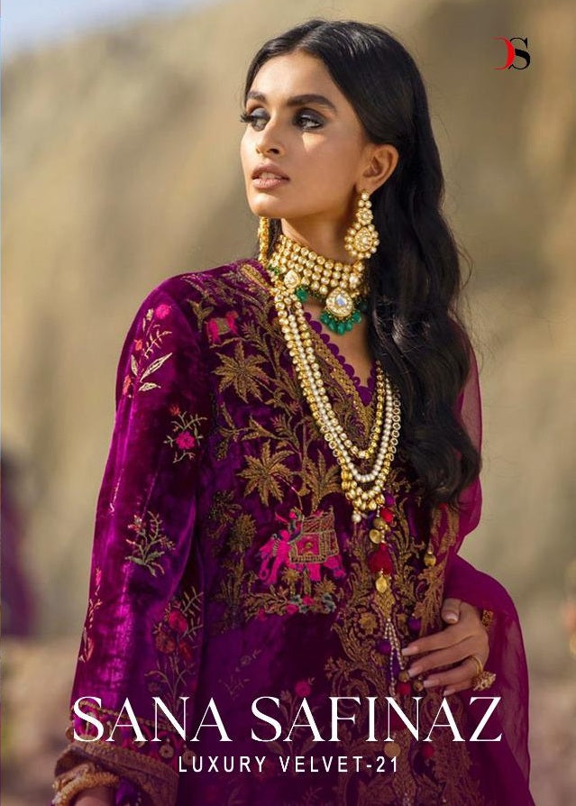 Deepsy Suits Luxury Velvet 21 Pure Velvet Embroidered Work Pakistani Salwar Suit