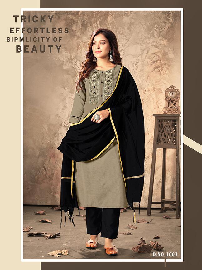 Dehliz Trendz Launch By Poshak Vol 1 Swiss Slub Heavy Embroidery Work Long Straight Kurtis