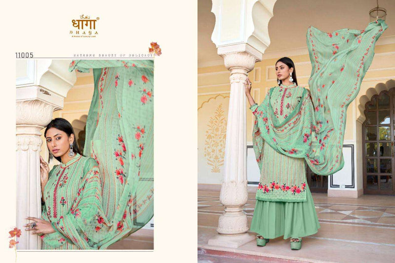 Dhaga Jamdani Cambric Cotton With Heavy Embroidey Work Fancy Casual Wear Slawar Suits With Dupatta