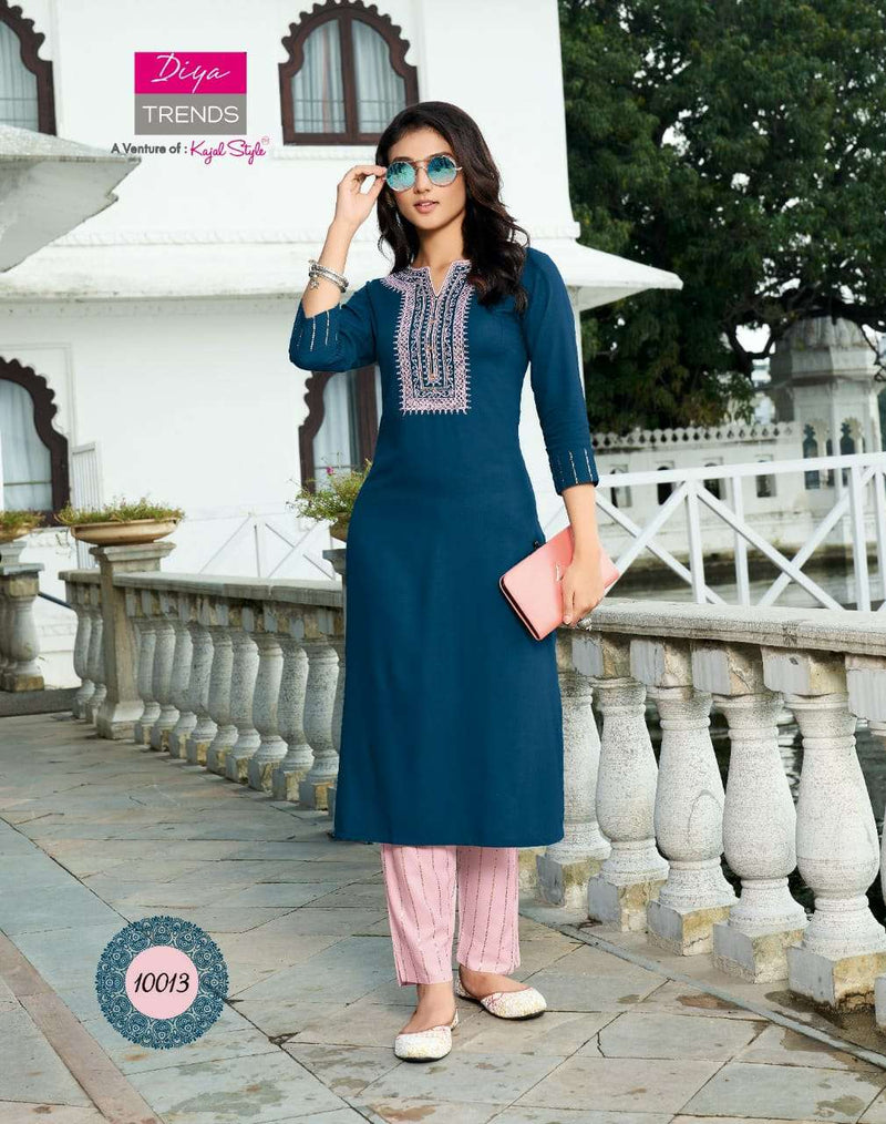 Diya Trendz Bibas Vol 10 Rayon Cotton Kurti And Pant