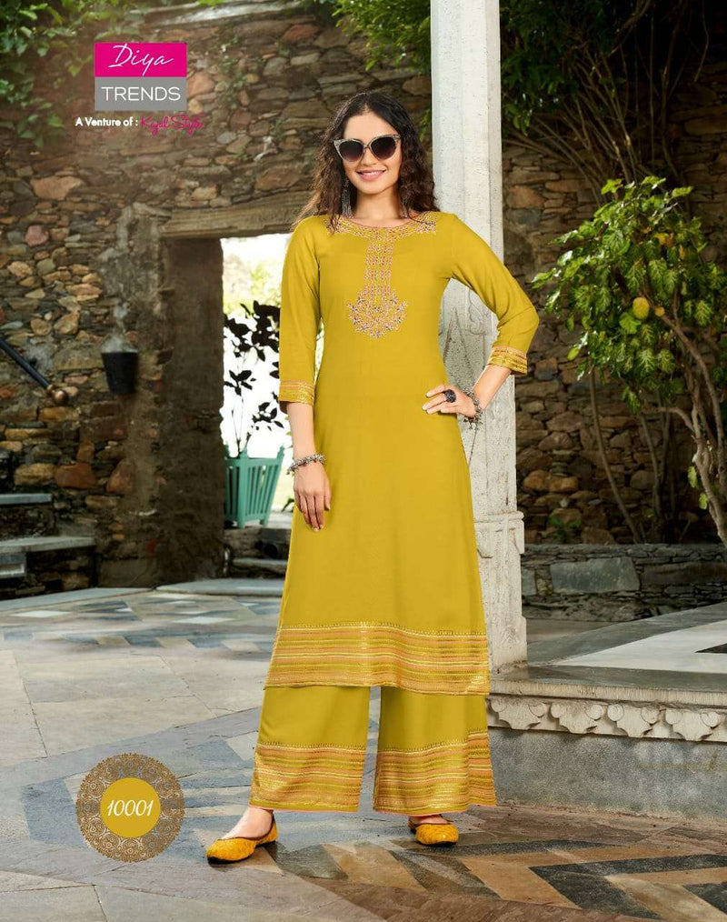 Diya Trendz Bibas Vol 10 Rayon Cotton Kurti And Pant