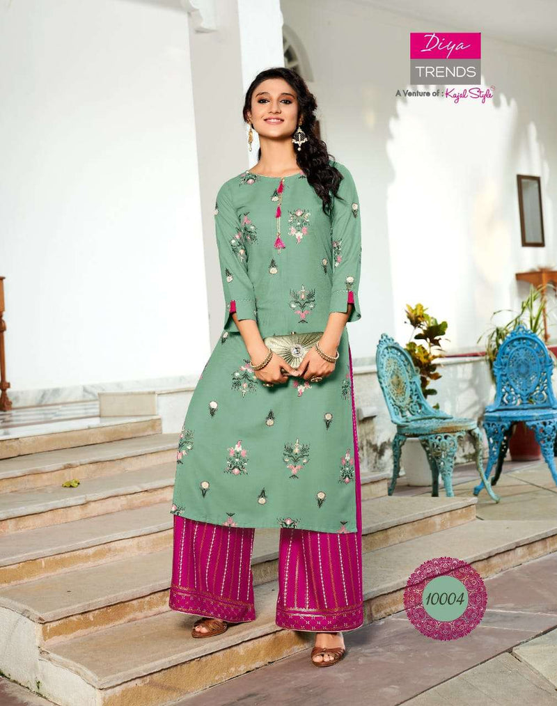 Diya Trendz Bibas Vol 10 Rayon Cotton Kurti And Pant