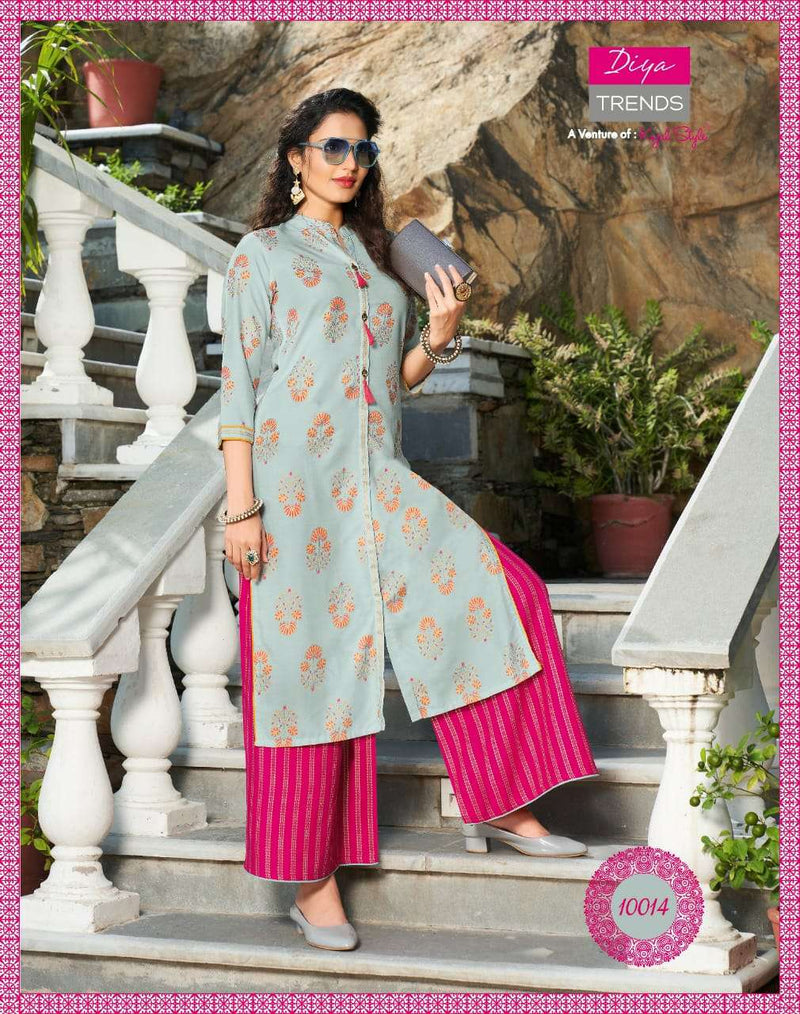 Diya Trendz Bibas Vol 10 Rayon Cotton Kurti And Pant