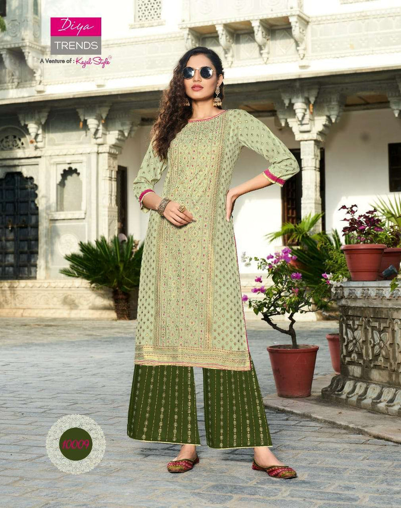 Diya Trendz Bibas Vol 10 Rayon Cotton Kurti And Pant