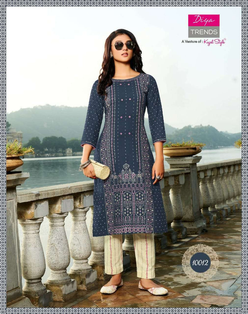 Diya Trendz Bibas Vol 10 Rayon Cotton Kurti And Pant