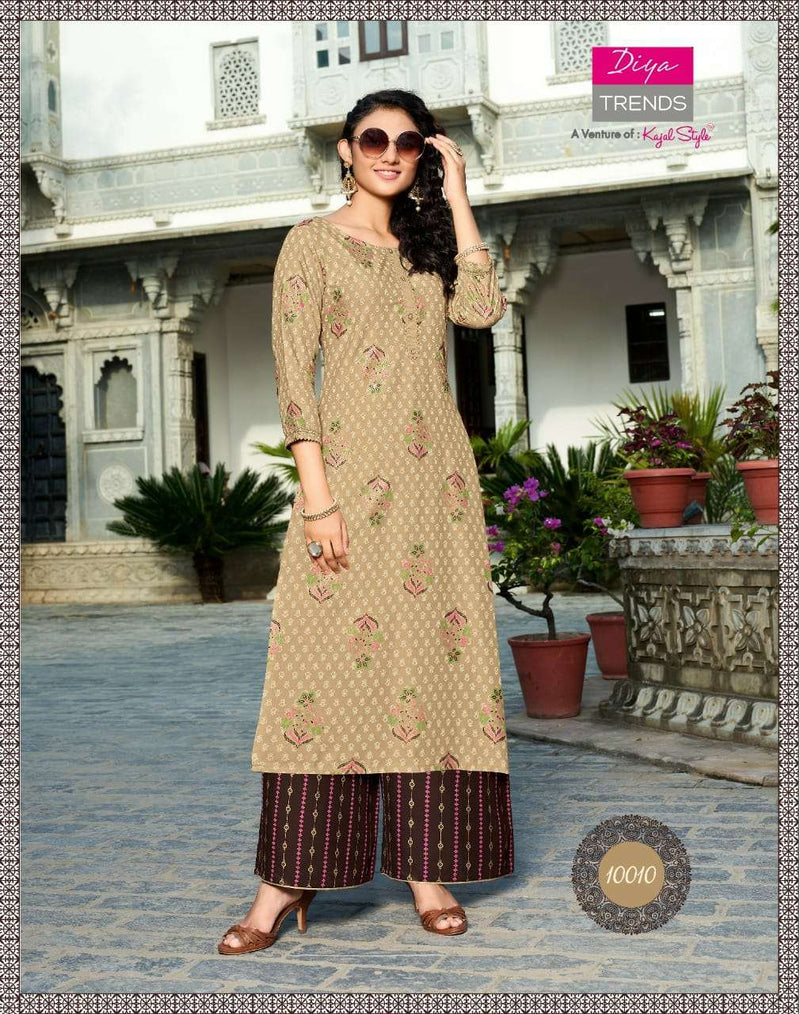 Diya Trendz Bibas Vol 10 Rayon Cotton Kurti And Pant