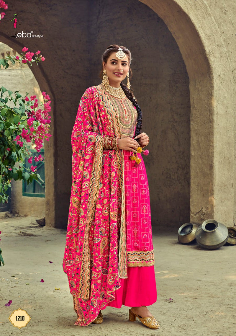 Eba Lifestyle Satrangi Georgette Embroidery Designer Festive Wear Salwar Suits