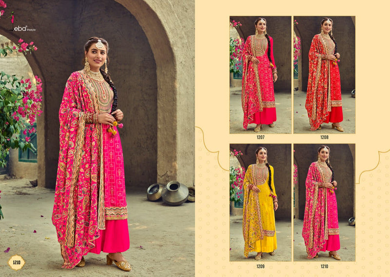 Eba Lifestyle Satrangi Georgette Embroidery Designer Festive Wear Salwar Suits
