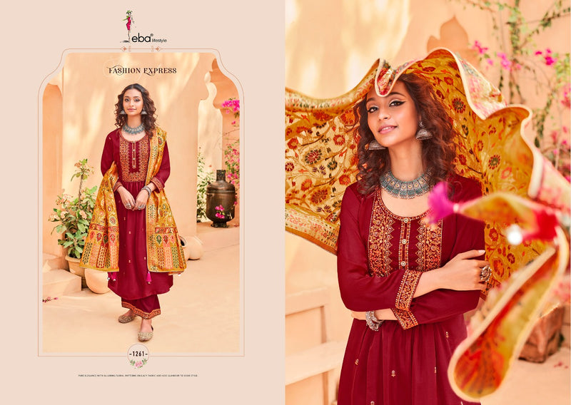Eba Lifestyle Zora Pure Kuntal Silk With Embroidery Work Designer Salwar Kameez