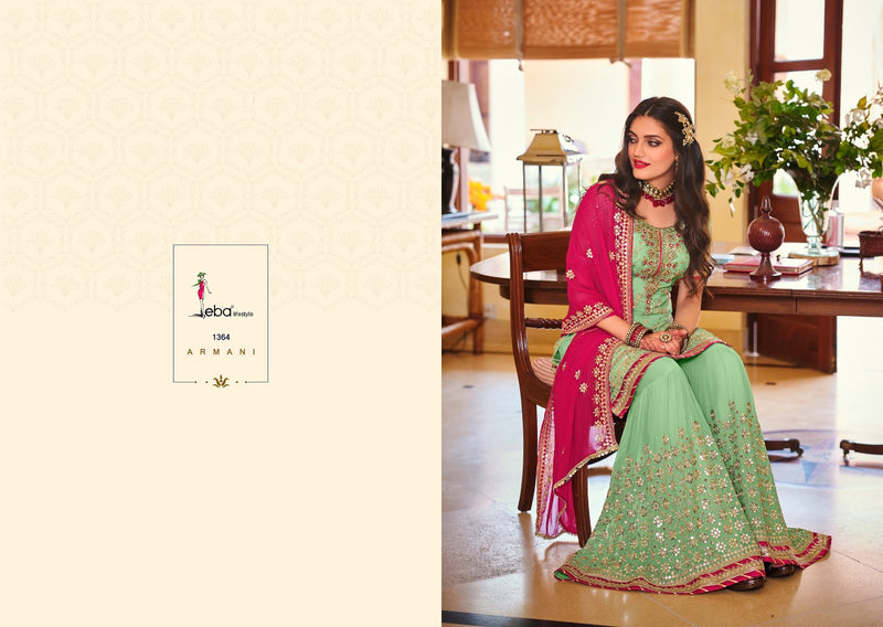 Eba Lifestyle Armani Faux Georgette Embroidered Heavy Work Salwar Suit