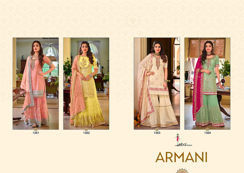 Eba Lifestyle Armani Faux Georgette Embroidered Heavy Work Salwar Suit